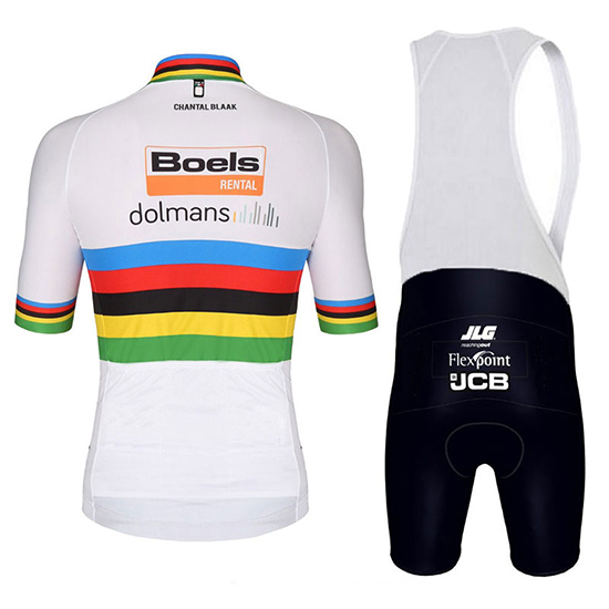 UCI World Champion Leader Boels dolmans Kurzarmtrikot 2018 und Kurze Tragerhose Wei